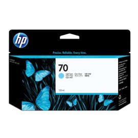 HP 70 Light Cyan 130-ml Genuine Ink Cartridge (C9390A) for DesignJet Z5200, Z3200, Z3100 & Z2100 Large Format Printers