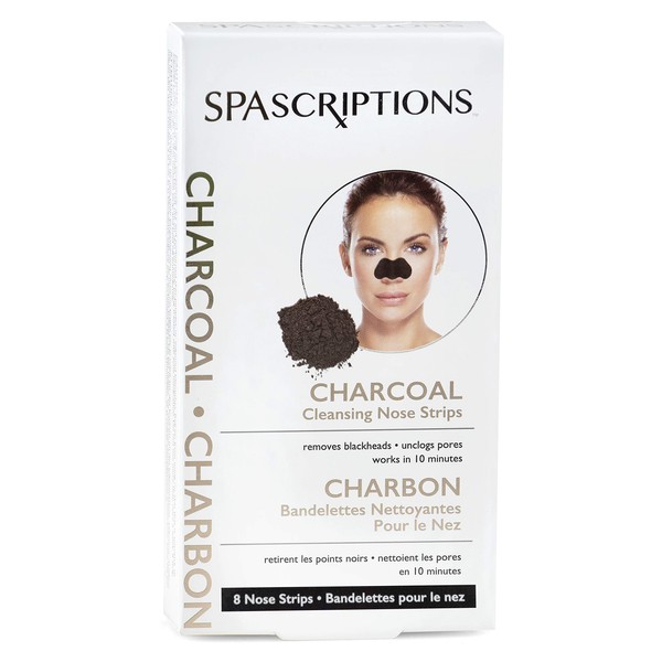 SpaScriptions Charcoal Cleansing Nose Strips - 8 Strips Included
