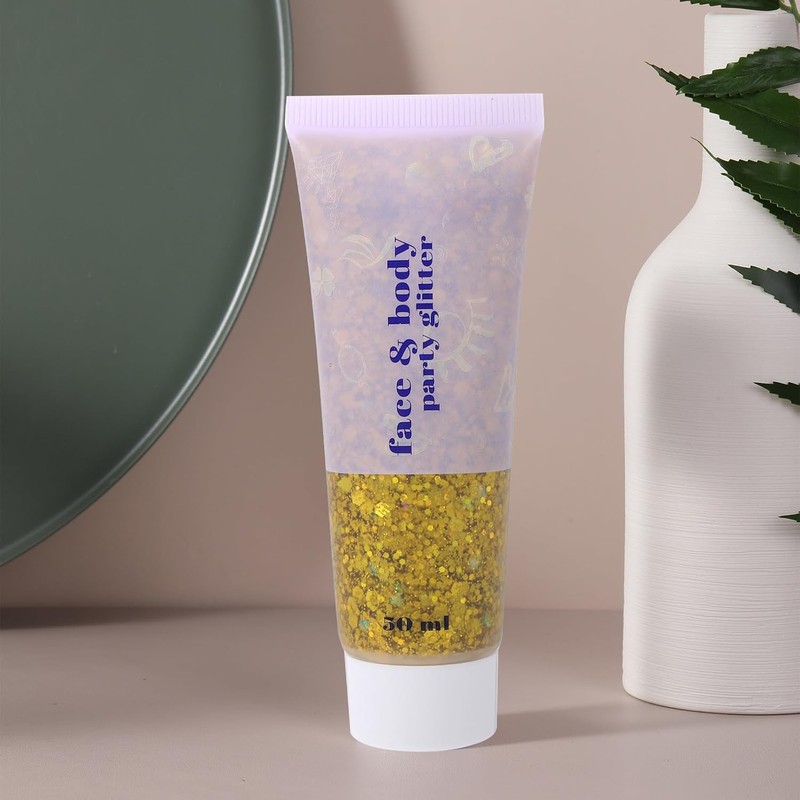 Purpurina Líquida Corporal Dorada en Gel 50ml Brillo Efecto Decorativo,