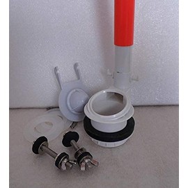 2" Flush Valve Assembly With Overflow Extension Tube with Brass toilet Bolts for Two Piece Toilets & 2 extra silicone seals