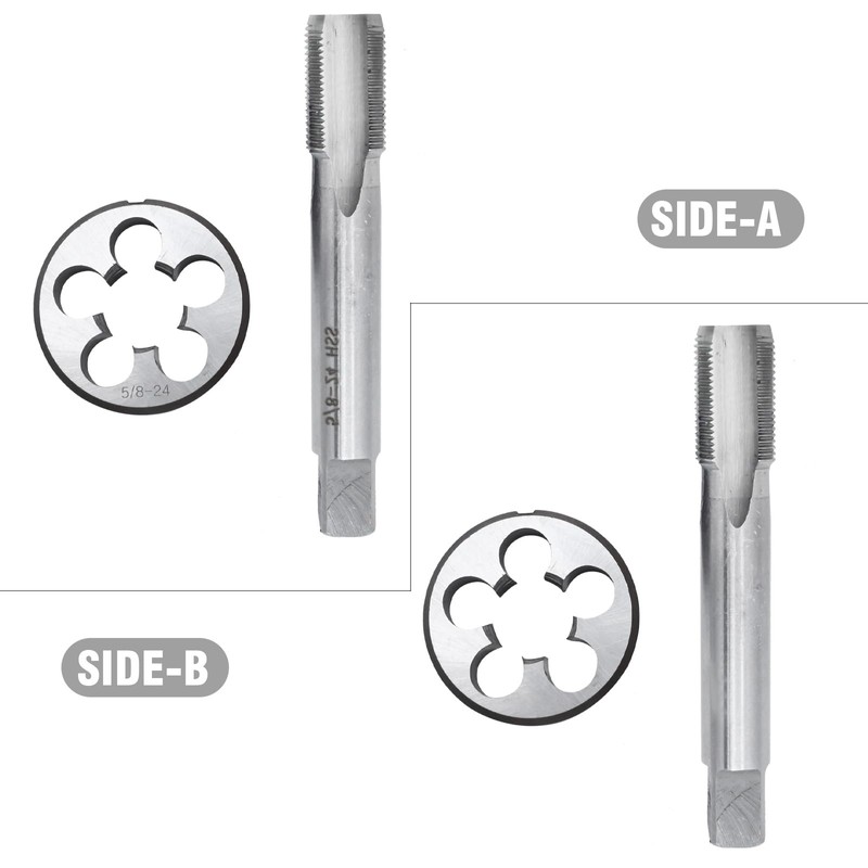 Aynaxcol 5/8"-24 UNEF HSS Tap and Die Set Machine Thread
