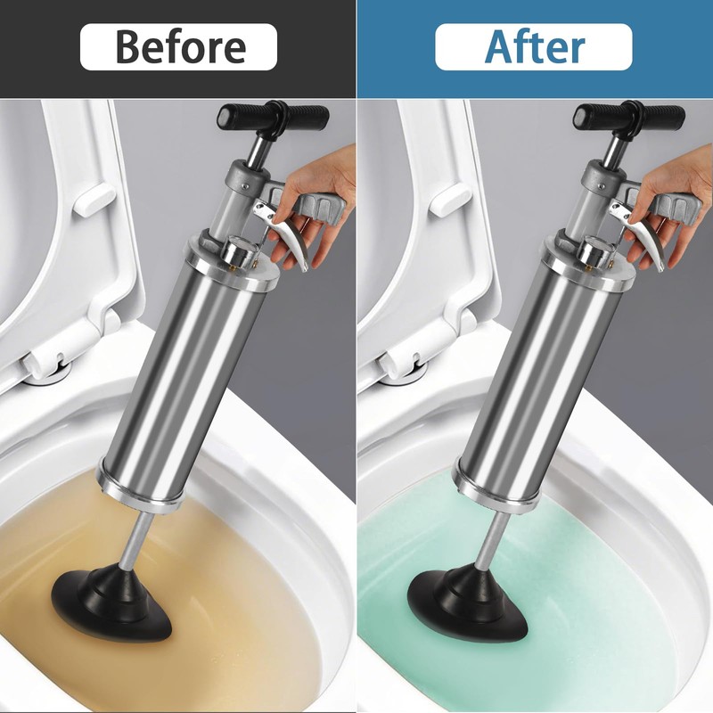 Olpchee Portable High Pressure Kinetic Toilet Plunger Air Drain Blaster