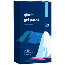 Glacial Comfort Large Gel Ice Pack for Injuries Reusable - (15" x 11") Cold Pads for Back Pain, Hip, Knee, Shoulder, Muscle Strains, Migraine & Postpartum Recovery, Flex Technology - Compression Pad.