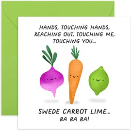 Old English Co. Swede Carrot Lime Happy Birthday Card for Him or Her - Funny Birthday Card for Men Women - Silly Hilarious Birthday Card for Dad, Mum, Brother, Sister, Wife, Husband | Blank Inside