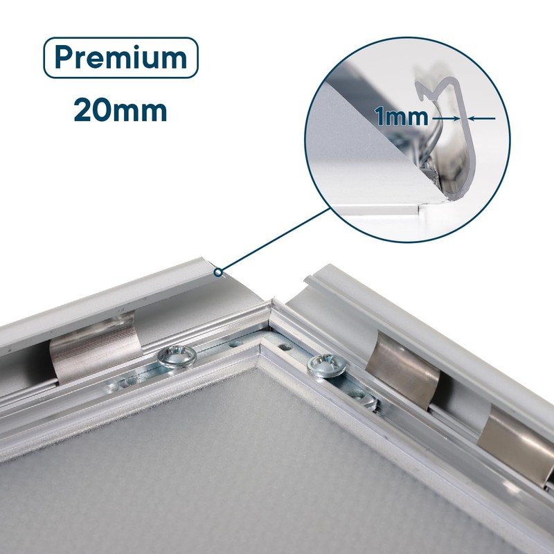 Opus 2 folding frames A5 with 20 mm aluminium profile,