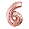 Globo 32'' Número 6 Rose Gold Grande Metálico 80 Cm