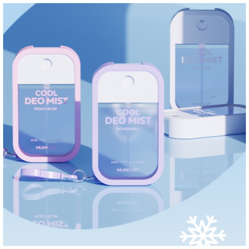 MUMCHIT Cool Deo Keyring Mist 50ml [Summer Limited], Type:Peach Blush