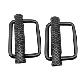 2Pcs Marine Grade Stainless Steel 316 Flat Slide Buckle, Slides Metal Adjustable Belt Buckles Rectangle Strap Adjuster Suspender Strap Slider Belt Adjuster Sliders for Purse Bag Backpack (M, Black)