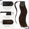 LaaVoo Real Hair Braid Extensions Brown Real Hair Ponytail Extensions