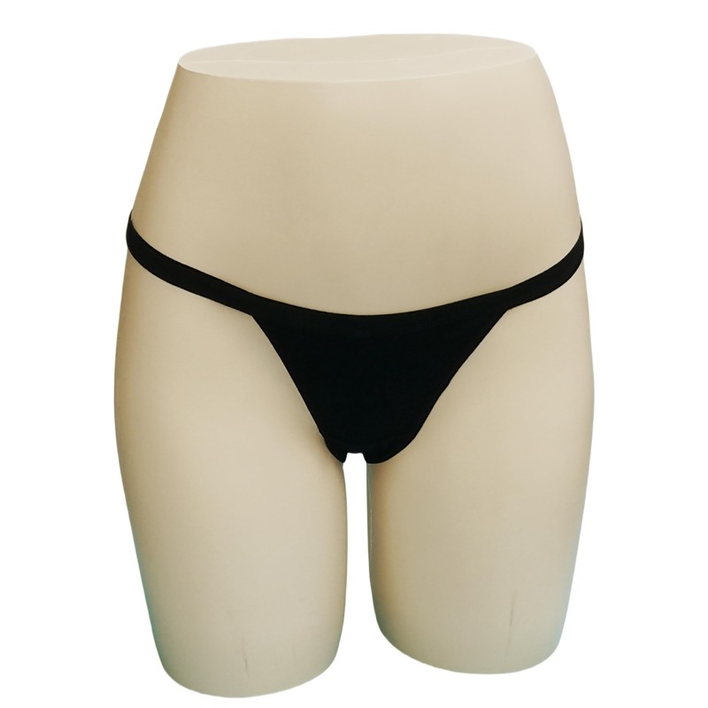 Zofirao 5 Pack Womens Panties Cotton Spandex Thongs Underwear G-Strings,Black,X-Small