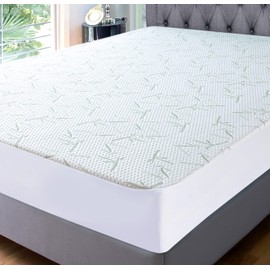 Utopia Bedding Waterproof Bamboo Viscose Mattress Protector (Double 135 x 190) Fits up to 30 cm deep - Bamboo Mattress Cover 200 GSM, Breathable, Fitted Style All Around Elastic