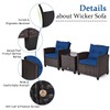 Tangkula 3 Pieces Patio Furniture Set, PE Rattan Wicker 3