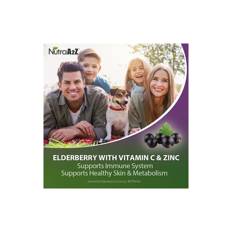 Nutraa2z Gomitas De Saúco 150mg Con Vitamina C Y Zinc