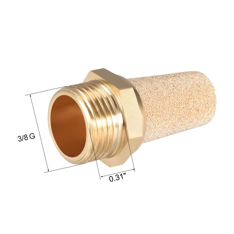sourcing map 5pcs Brass Silencer G3/8 Adjustable Silencer G Brass