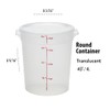 Lumintrail Cambro 4 Quart Round Food Storage Container, Translucent, with