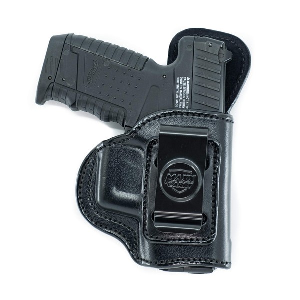 Maxx Carry Inside The Waistband Leather Holster Fits SIG P365 XL. IWB Holster, Black, Right Hand Draw.