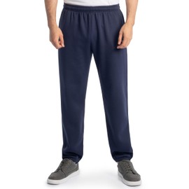 Fruit Of The Loom Mens Eversoft Fleece Elastic Bottom With Pockets, Relaxed Fit, Moisture Wicking, Breathable Sweatpants, Navy, 3X-Large US