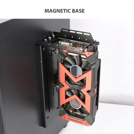 GPU Support Bracket, Vertical GPU Mount PCI E 3.0 X16 Graphics Card VGA Support Bracket Holder with Pretty Lighting, Adjustable Bracket for ATX PC Case (26 * 6.2 * 12.8 cm)