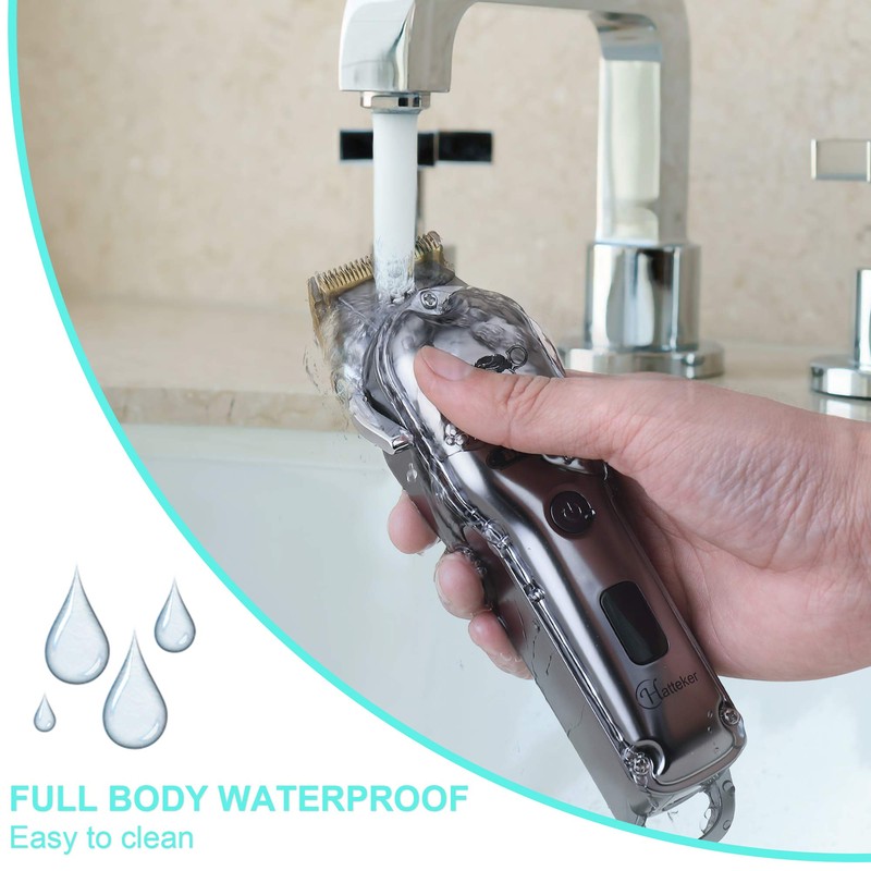 Hatteker Profi Haarschneidemaschine Haarschneider 理髪セットプロフェッショナル男性用理髪カットIPX 7防水コードレスひげ/理髪器