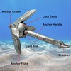 BeGrit Kayak Anchor 1.5 lb Small Boat Anchor Kit Folding