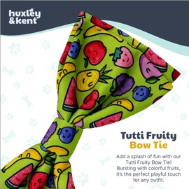 Huxley & Kent Pet Bow Tie for Dogs & Cats - Adjustable Hook & Loop Collar Accessory - Cute & Comfortable for Holidays & Celebrations - Tutti Fruity, Large