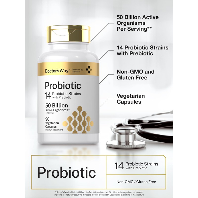 Doctor's Way Probiotic Supplement | 50 Billion Active Organisms |