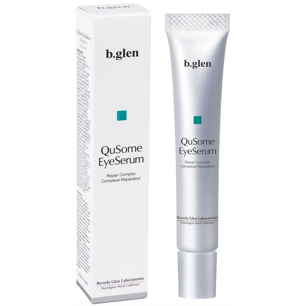 b.glen QuSome Eye Serum (12g/0.42Oz.) Smooths Fine Wrinkles and Dry Skin Around The Eye Area. Moist yet Stretchy Textured with a Slightly Pink Hue from The Materra Powder.