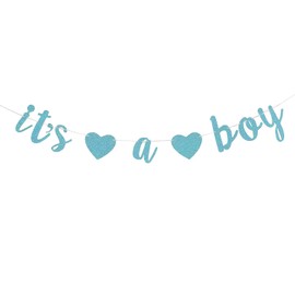 IT is A BOY Banner Sign Bunting Christening Baby Shower Garland Decoration Birthday Party Favors