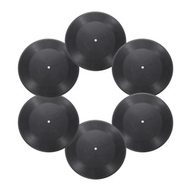 uxcell 6Pcs Blank Vinyl Records 12 Inch Fake Record Vintage Decoration, PVC Plain Faux Blank Vinyl Records, Retro Vinyl Records for Home Studio Room Wall Aesthetic