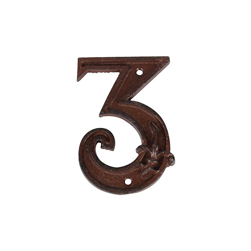 Esschert Design Cast Iron House Number, Rust Brown, 8 x