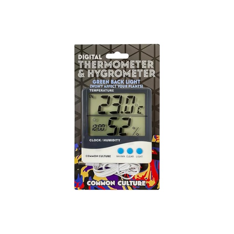 Common Culture Large Display Thermometer & Hygrometer with Inside &