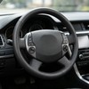 Loncky Black Genuine Leather Suede Steering Wheel Cover for Toyota