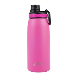 Oasis Stainless Steel Double Wall Insulated Sports Bottle with Screw Cap Neon Pink 780ML BPA Free