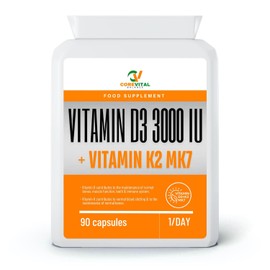 Core Vital Vitamin D3 3000 IU and Vitamin K2 100ug MK7 90 Capsules
