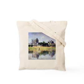 CafePress Monet's Garden In Vetheuil Tote Bag Reusable Natural Beige Canvas Shopping Bag