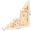 Wood Carved Corner Onlay Unpainted Door Applique for Home Furniture