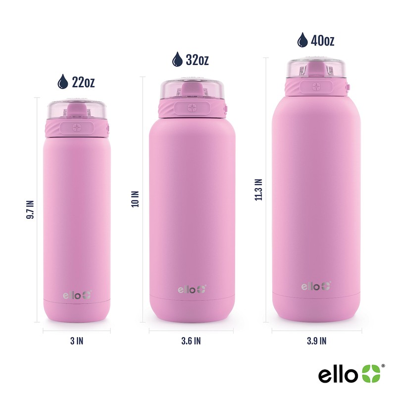 Ello Cooper 22oz Stainless Steel Water Bottle with Straw and