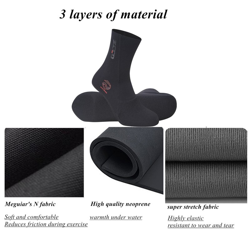 ZCCO Premium Neoprene Socks, 1.5 mm/3 mm Water Socks for