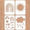 INFUNLY 4pcs Rainbow Wall Stencils for Painting Sun Cloud 11.7x8.3
