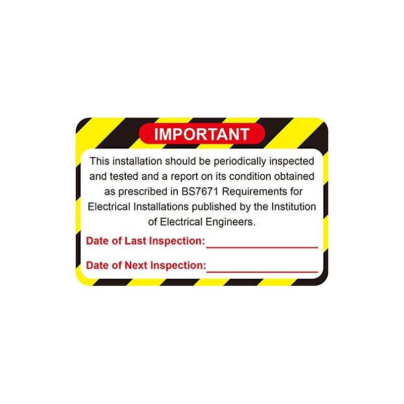 100pcs 2x3 inch Important Inspection Record Sticker, Next Inspected Electrical