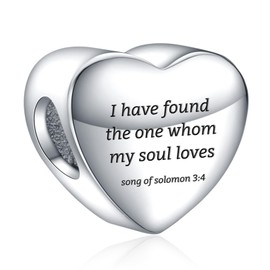 NUNUYAYA Christian Bible Verse I have found tht one whom my soul loves Charm for Bracelet Charm Prayer Faith Religious Jewelry Gifts for Women