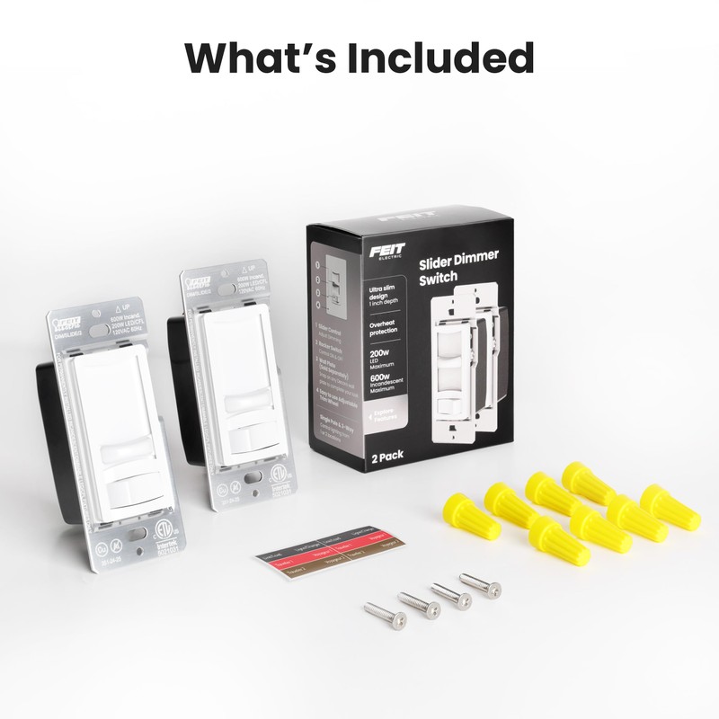 Feit Electric Slide Dimmer Switch for Dimmable LED Light Bulbs,