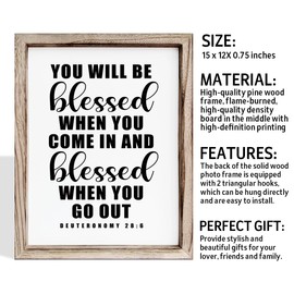 You Will be Blessed When You Come in and Blessed When You go Out - Deuteronomy 28:6 Wood Wall Decor, God Bless Quotes Decoration, Home Christian Signs, Cheer Up Gift