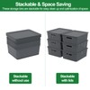 Idotry Plastic Storage Baskets with Lids, Organizer Bins, 6-Pack, Gray
