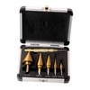 5Pcs Step Drill Bit HSS Ti Coated Triangular Shank Power