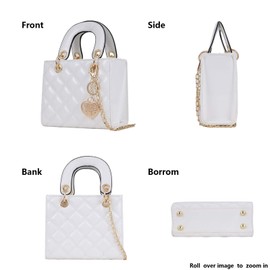 women purse tote bag Fashion Ladies PU Leather Top Handle Crossbody Handbags Satchel Shoulder Bag, White0