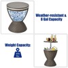 Pemberly Row 8 Gallon 3-1 Patio Rattan Cooler Bar Table