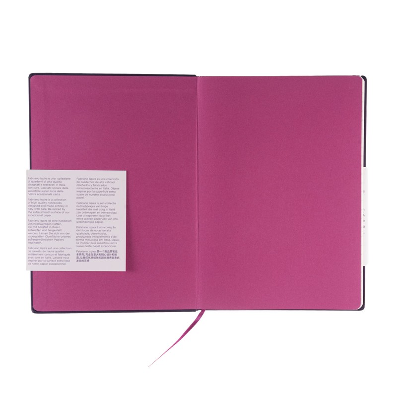 Fabriano Ispira Hard-Cover Notebook, 5.8" x 8.3", A5, Lined, Purple