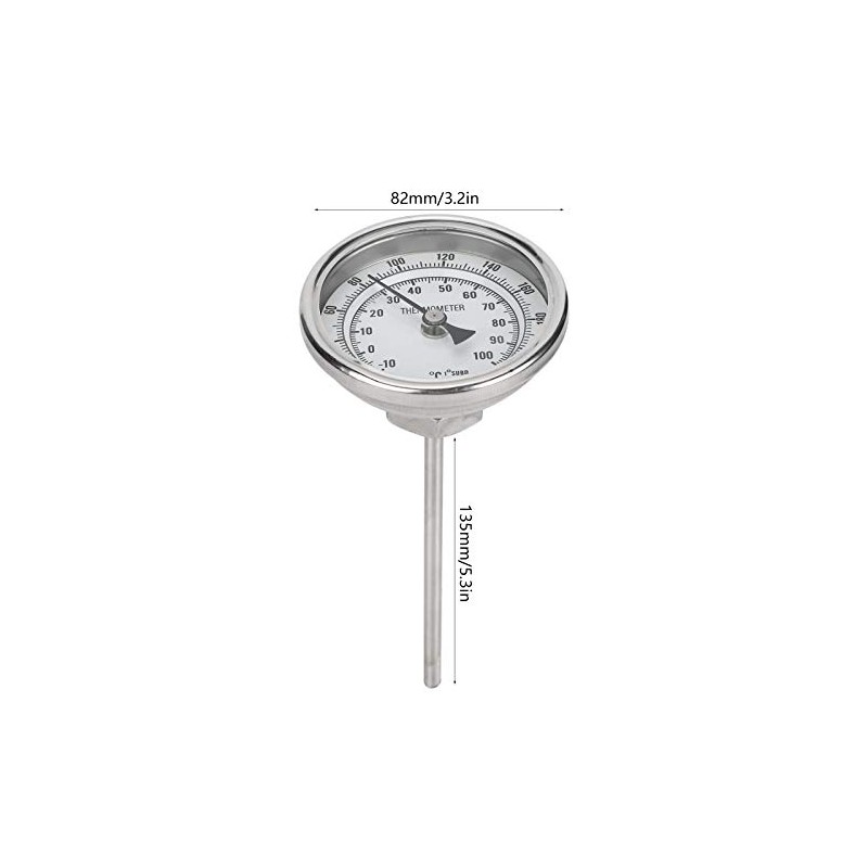 Termómetro De Dial, Termómetro De Acero Inoxidable Con Rosca 1/2