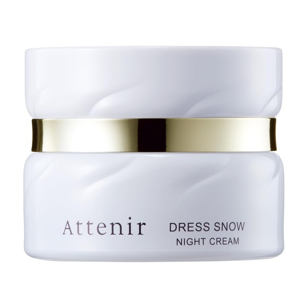Athenia (Attenir) Dress Snow Night Cream [Refill + Exclusive Case Included / 1.2 oz (35 g) / Approx. 2 to 3 Months Worth] Quasi-drug Nighttime Whitening Cream (Whitening, Penetration, Transparency, Wrinkle Improvement)